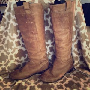 FRYE Paige Tall Riding Boots Tan Size 7